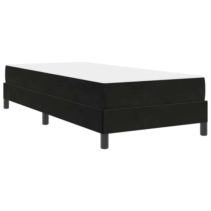 Lit à ressorts avec matelas Noir 100 x 200 cm tissu - 4