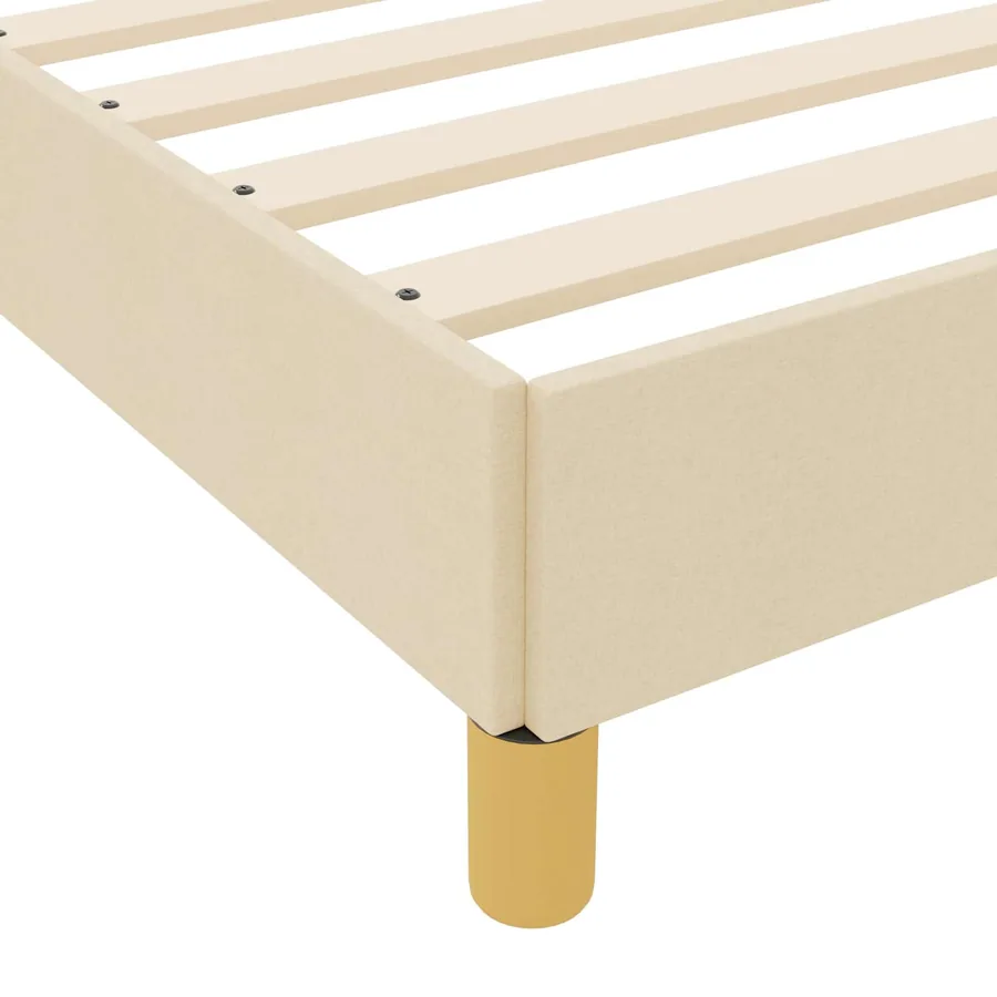 Lit à ressorts avec matelas Crème 140 x 200 cm tissu - 8