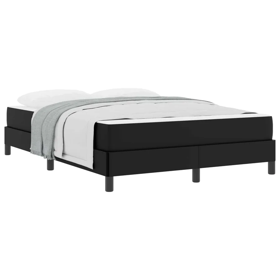 Cadre de lit avec matelas Noir 140 x 200 cm tissu - 2