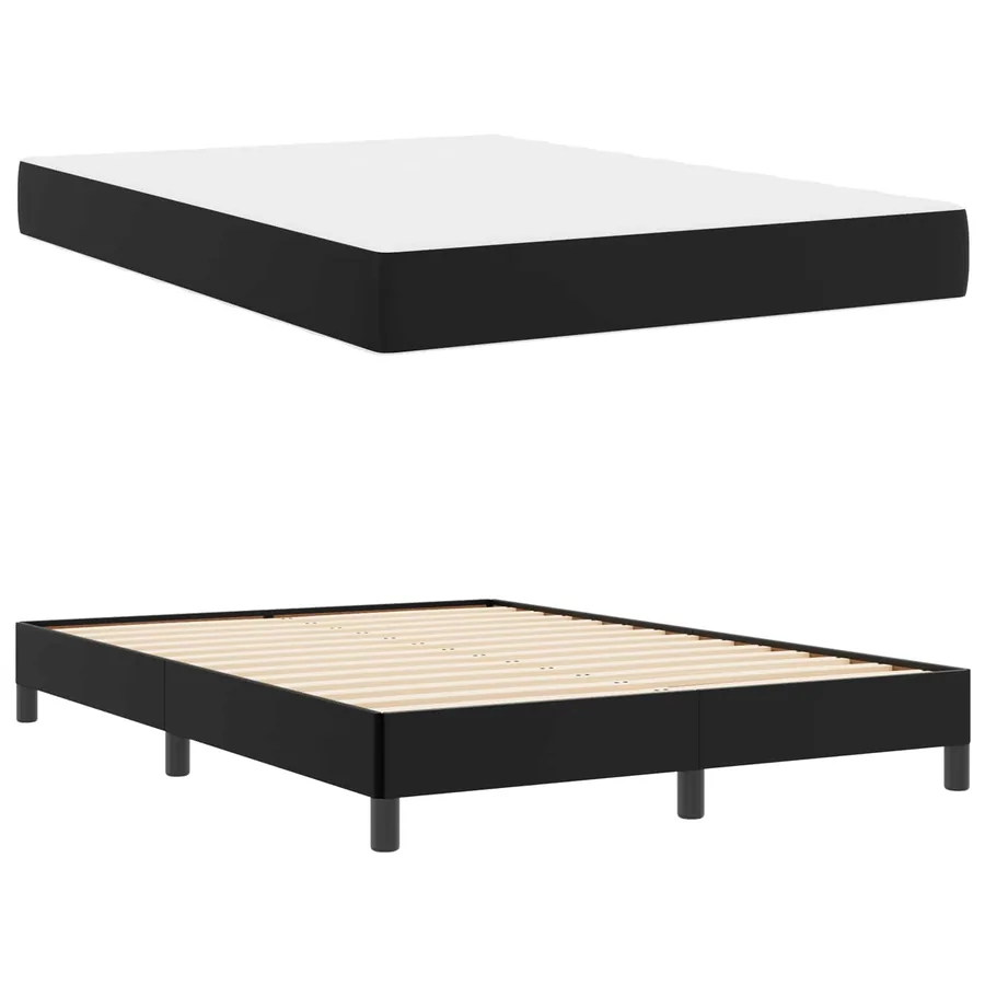 Cadre de lit avec matelas Noir 140 x 200 cm tissu - 5