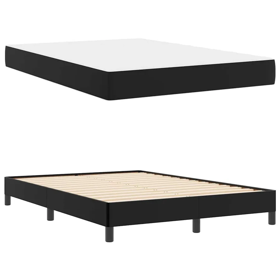 Cadre de lit avec matelas Noir 140 x 200 cm tissu - 6