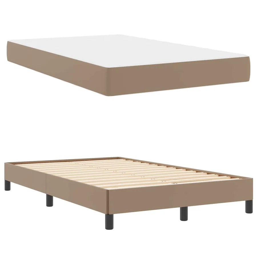 Cadre de lit avec matelas Cappuccino 120 x 200 cm tissu - 5