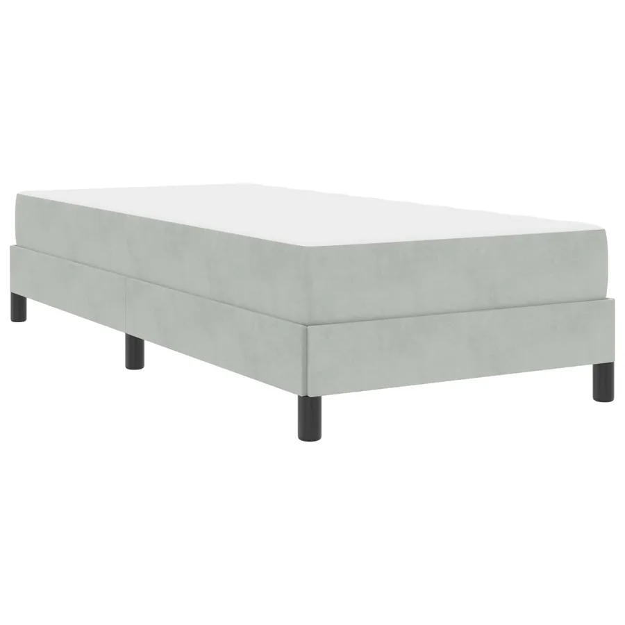 Lit à ressorts avec matelas Gris clair 90 x 200 cm tissu - 4