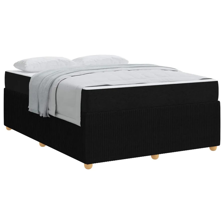 Cadre de lit avec matelas Noir 160 x 200 cm tissu - 2