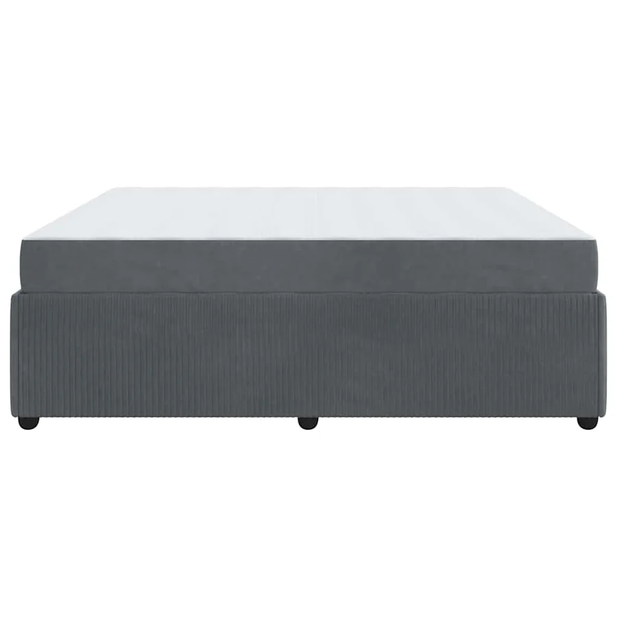 Cadre de lit avec matelas Gris foncé 180 x 200 cm tissu - 6