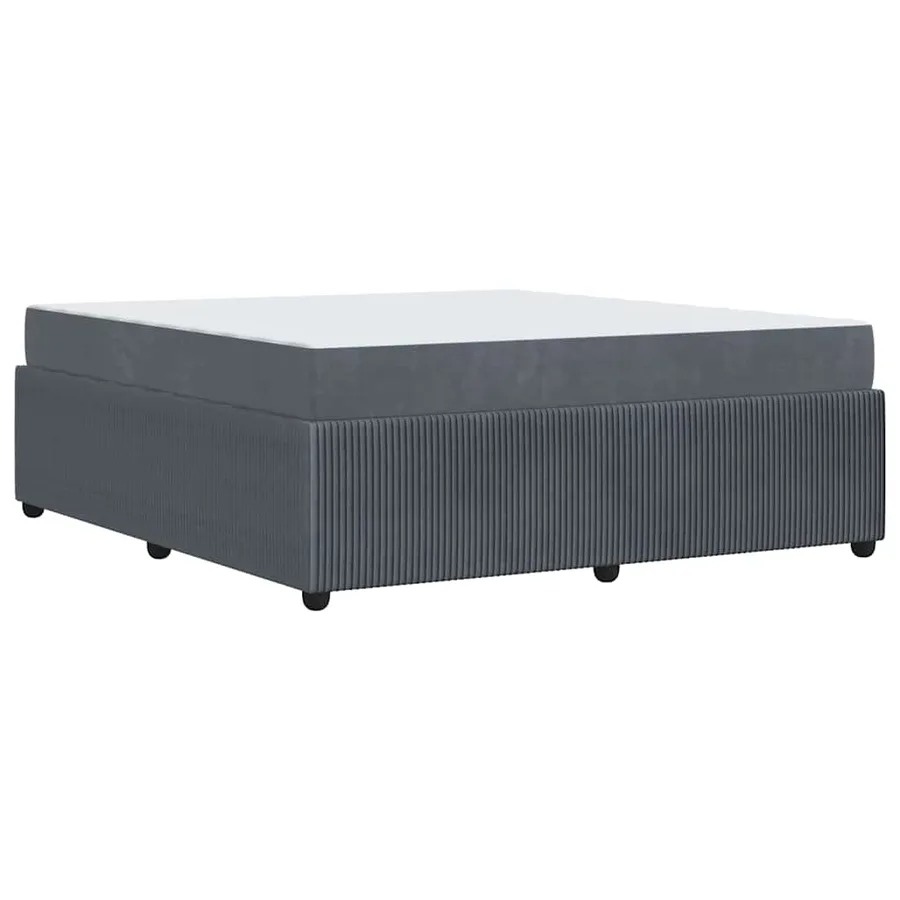 Cadre de lit avec matelas Gris foncé 180 x 200 cm tissu - 7