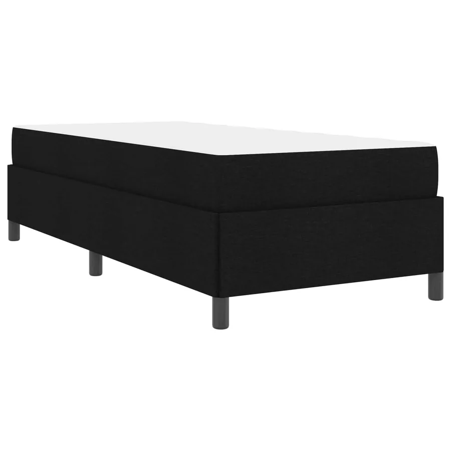 Lit à ressorts avec matelas Noir 90 x 190 cm tissu - 9