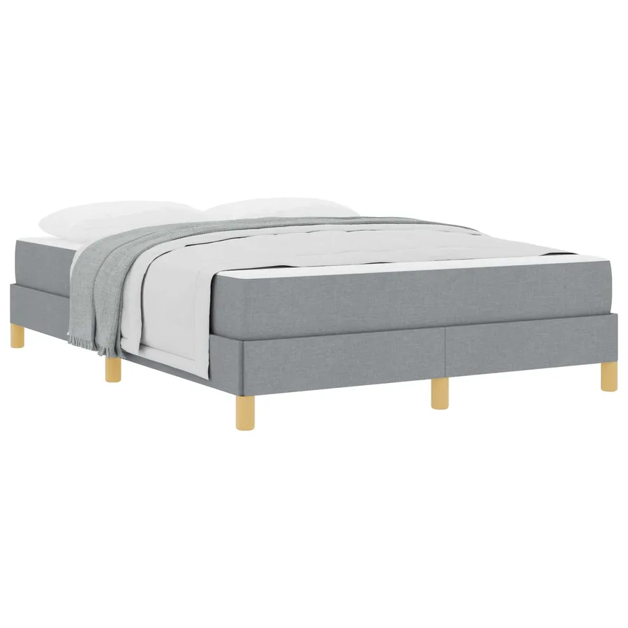 Lit à ressorts avec matelas Gris clair 140 x 190 cm tissu - 2