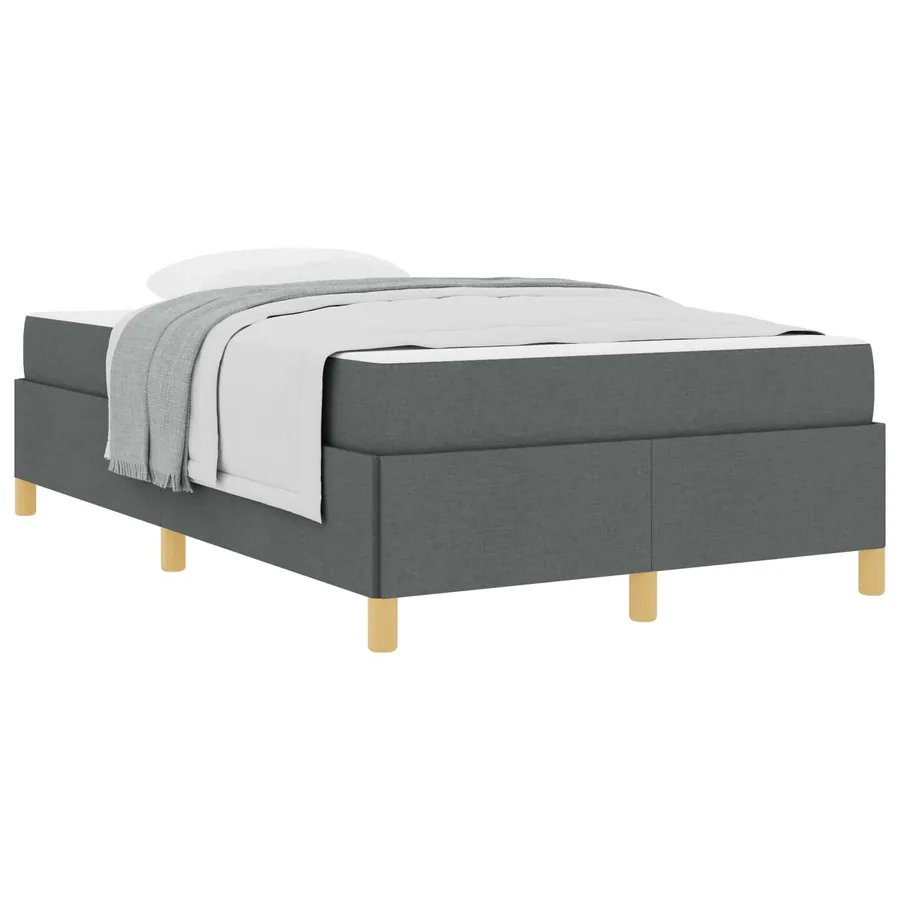 Cadre de lit avec matelas Gris foncé 120 x 200 cm tissu - 2