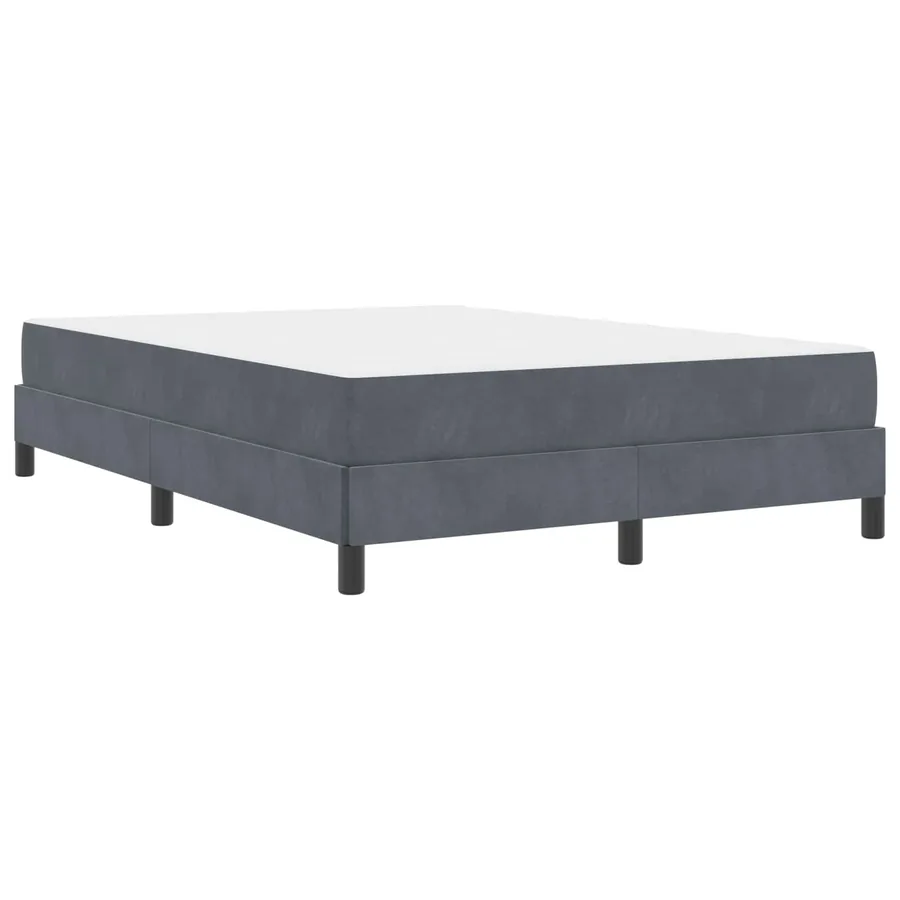 Lit à ressorts avec matelas Gris foncé 140 x 190 cm tissu - 4