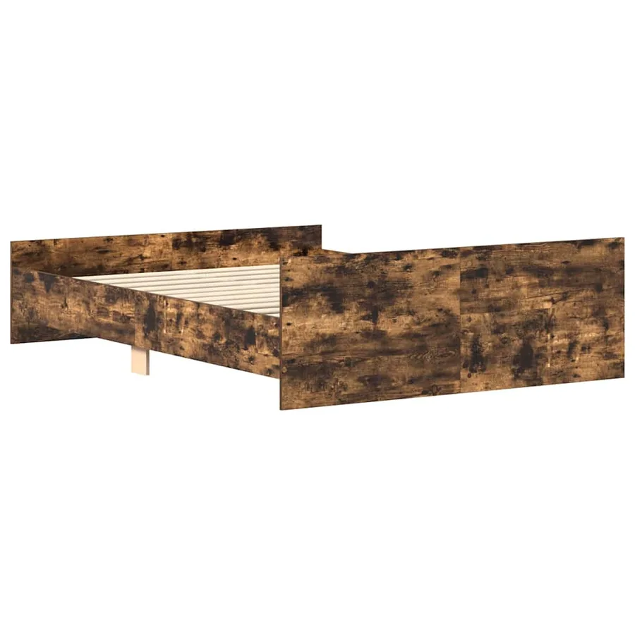 Cadre de lit sans matelas chêne fumé 140x190 cm - 6