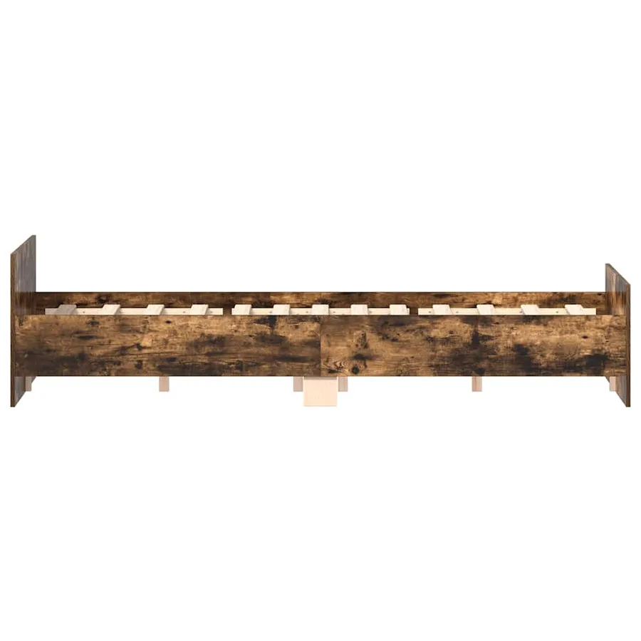 Cadre de lit sans matelas chêne fumé 140x190 cm - 7
