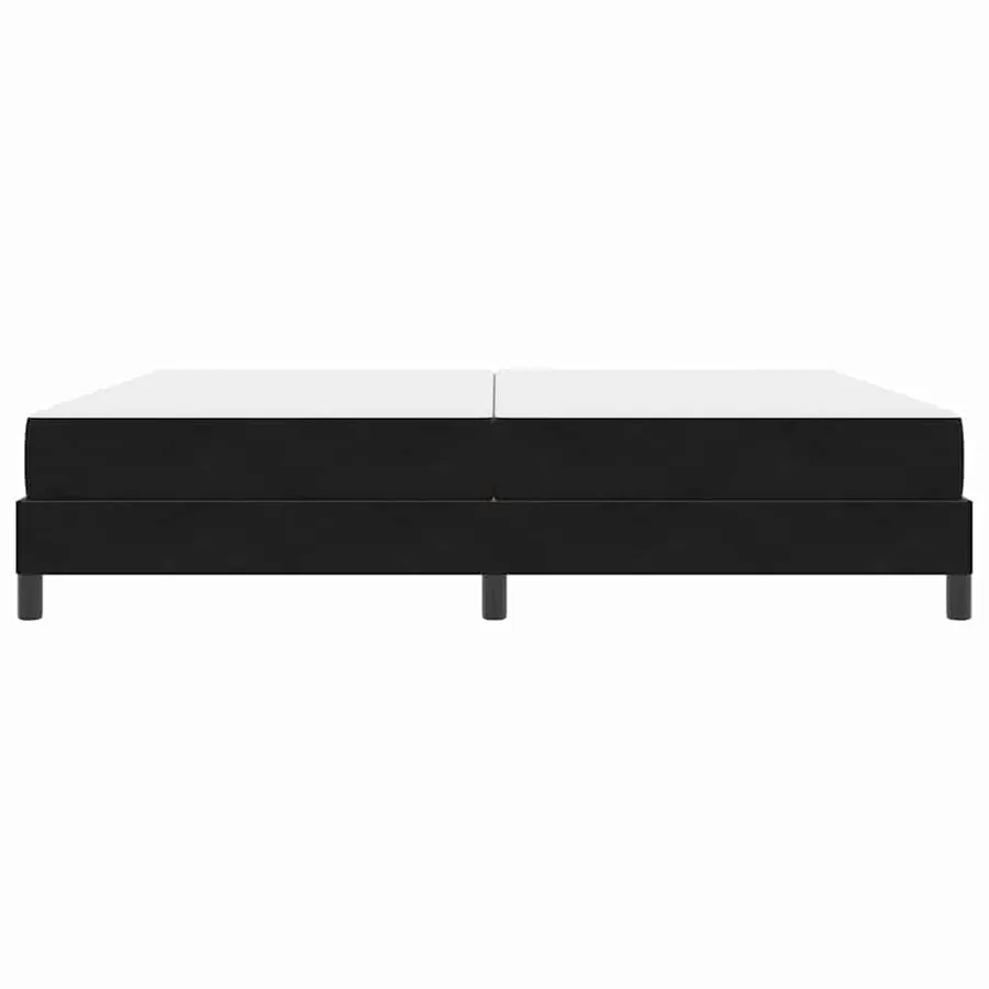 Lit à ressorts avec matelas Noir 200 x 200 cm tissu - 5