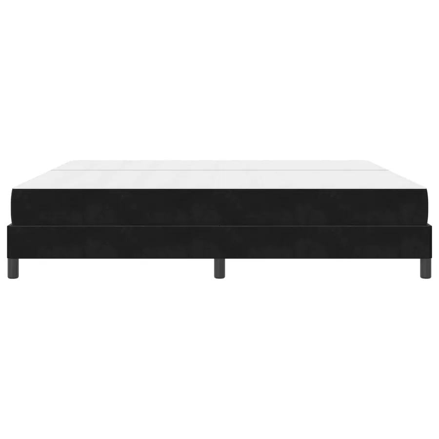 Lit à ressorts avec matelas Noir 200 x 200 cm tissu - 6