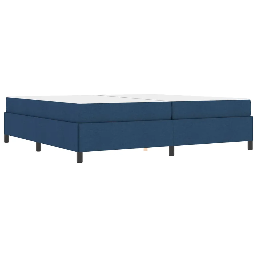 Lit à ressorts avec matelas Bleu 200 x 200 cm tissu - 2