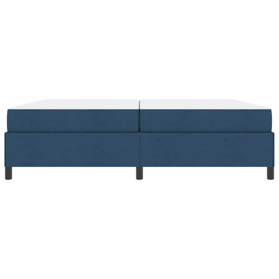 Lit à ressorts avec matelas Bleu 200 x 200 cm tissu - 5