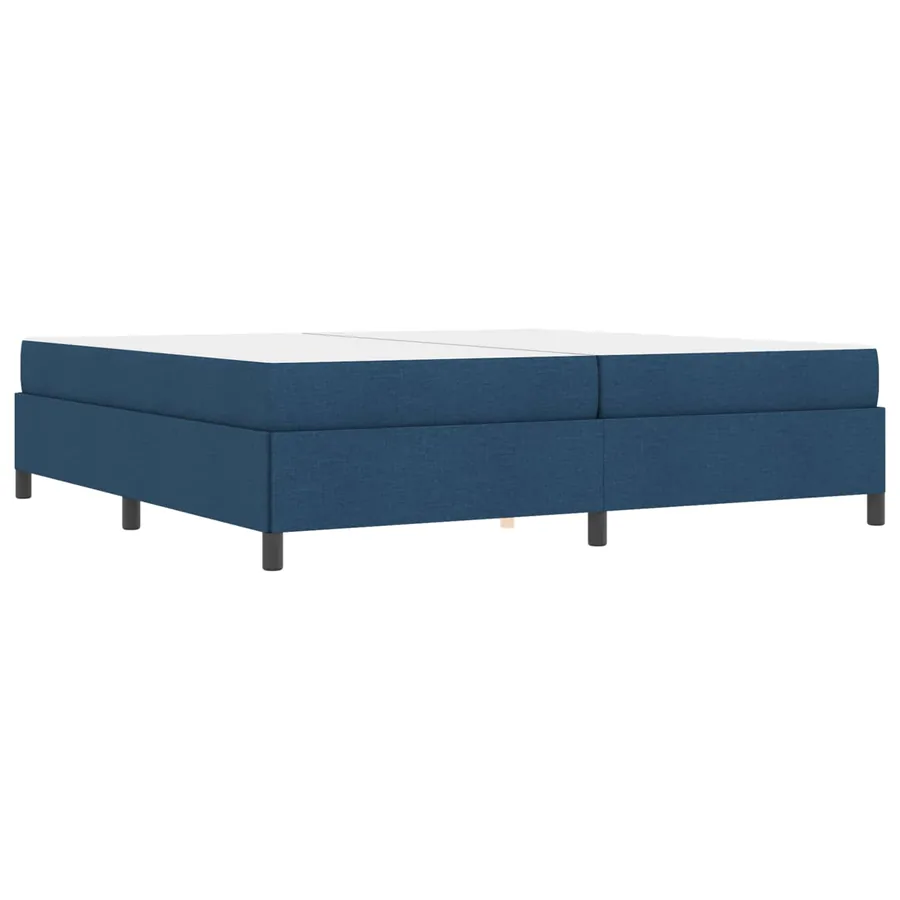 Lit à ressorts avec matelas Bleu 200 x 200 cm tissu - 7