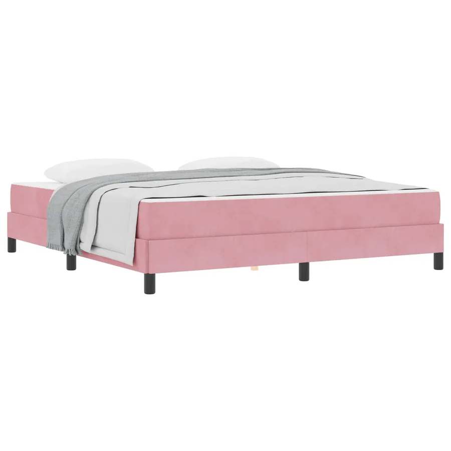 Lit à ressorts avec matelas Rose 180 x 210 cm tissu - 2