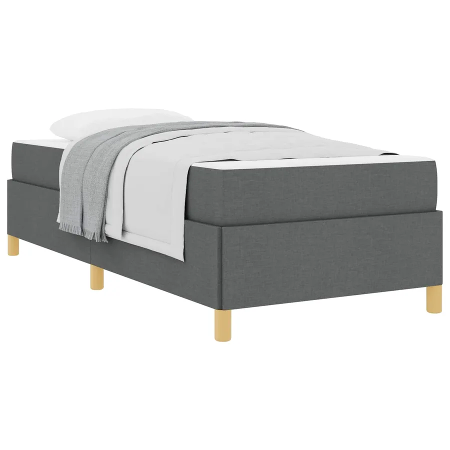 Cadre de lit avec matelas Gris foncé 80 x 200 cm tissu - 2
