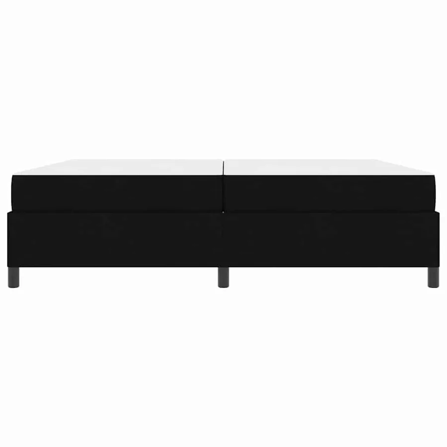 Lit à ressorts avec matelas Noir 200 x 200 cm tissu - 5