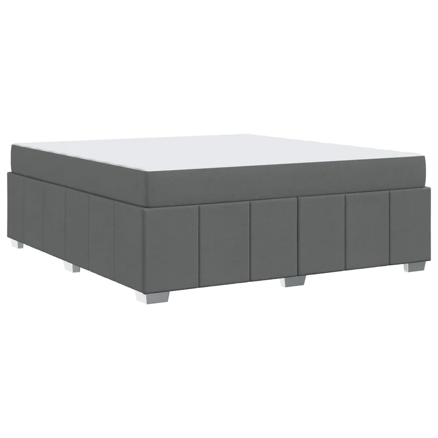Cadre de lit avec matelas Gris foncé 180 x 200 cm tissu - 4