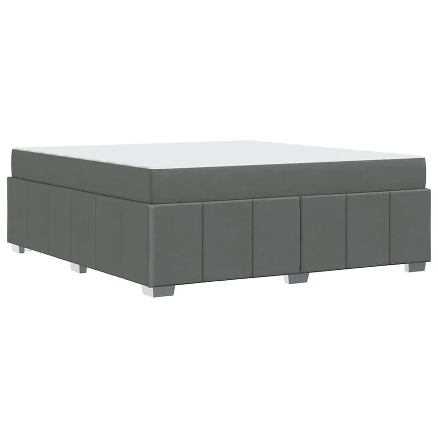 Cadre de lit avec matelas Gris foncé 180 x 200 cm tissu - 9