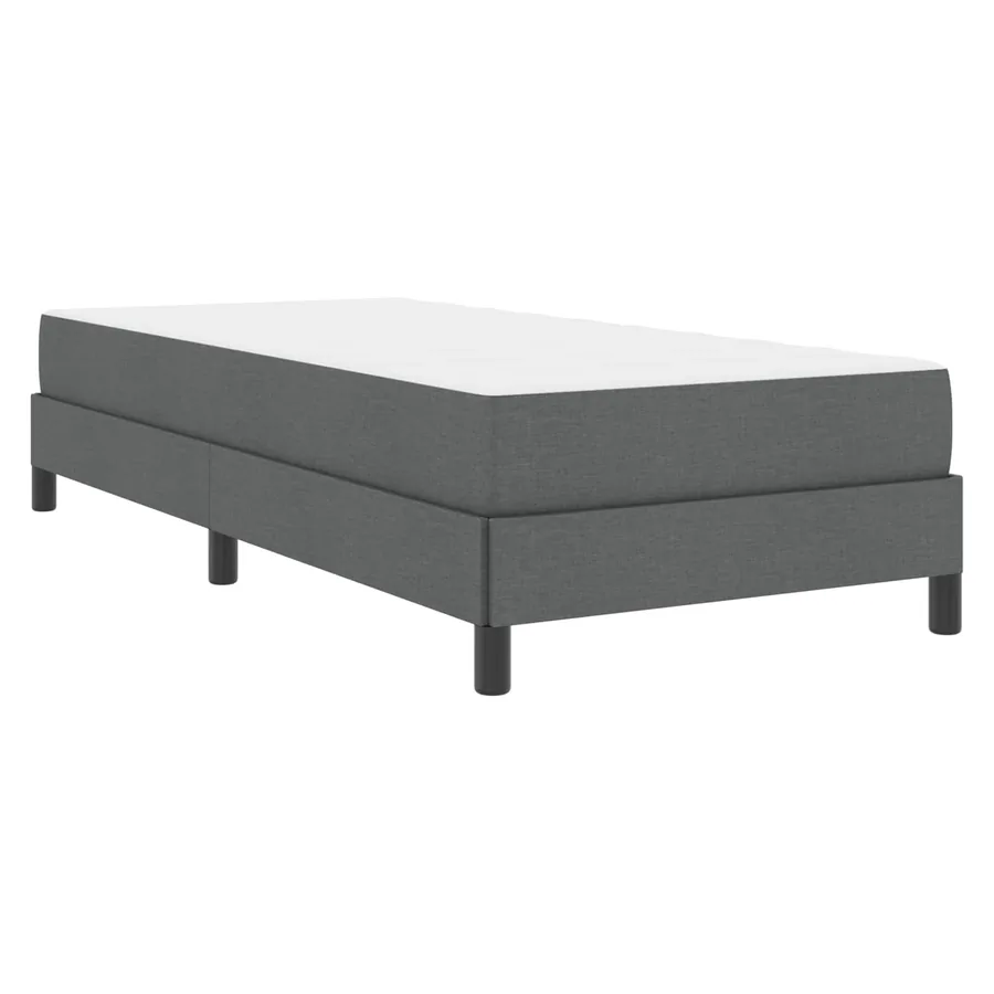Lit à ressorts avec matelas Gris foncé 100 x 200 cm tissu - 4