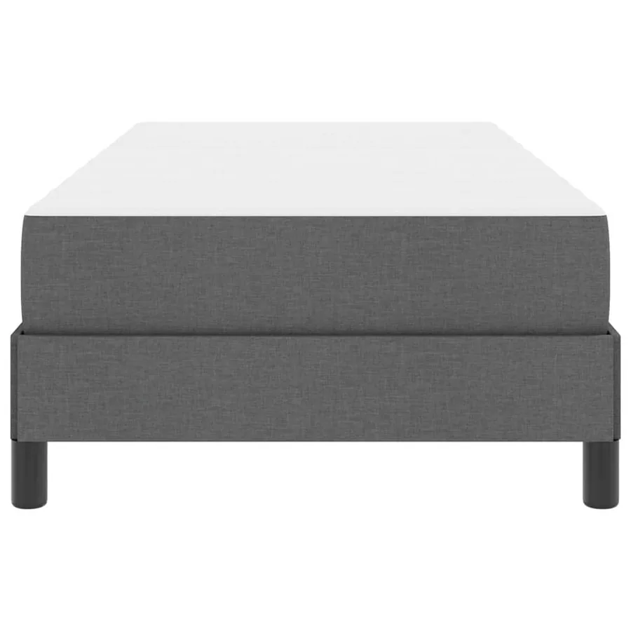 Lit à ressorts avec matelas Gris foncé 100 x 200 cm tissu - 7