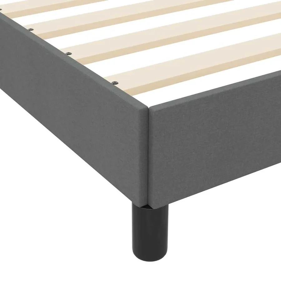 Lit à ressorts avec matelas Gris foncé 100 x 200 cm tissu - 8