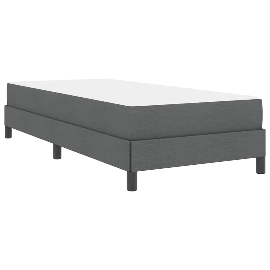 Lit à ressorts avec matelas Gris foncé 100 x 200 cm tissu - 9
