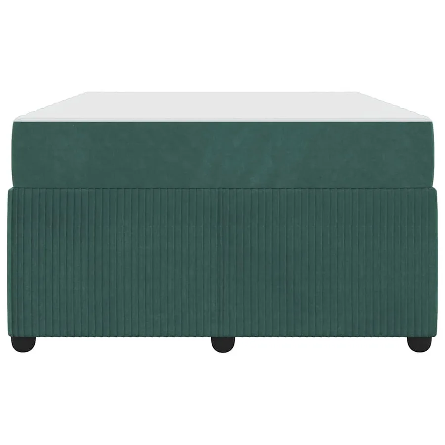 Cadre de lit avec matelas Vert foncé 120 x 190 cm tissu - 5
