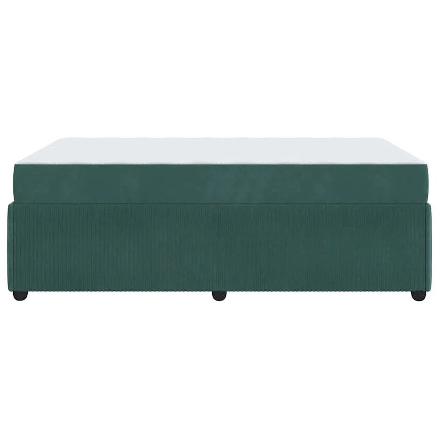 Cadre de lit avec matelas Vert foncé 120 x 190 cm tissu - 6