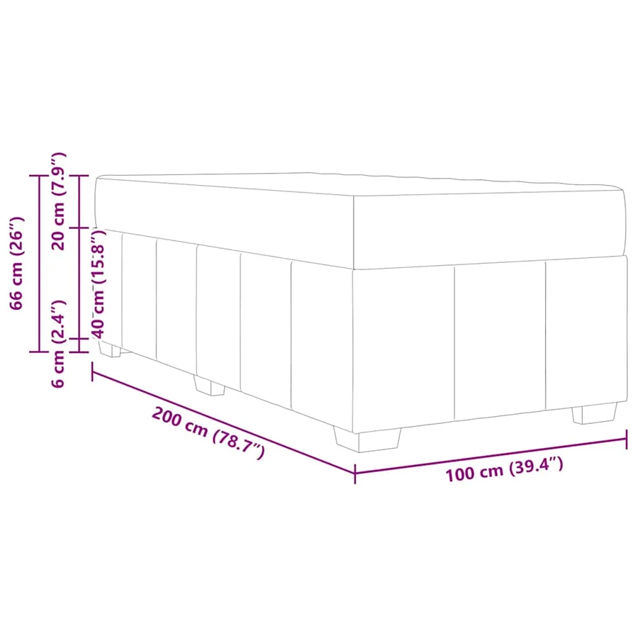 Cadre de lit avec matelas Gris clair 100 x 200 cm tissu - 13