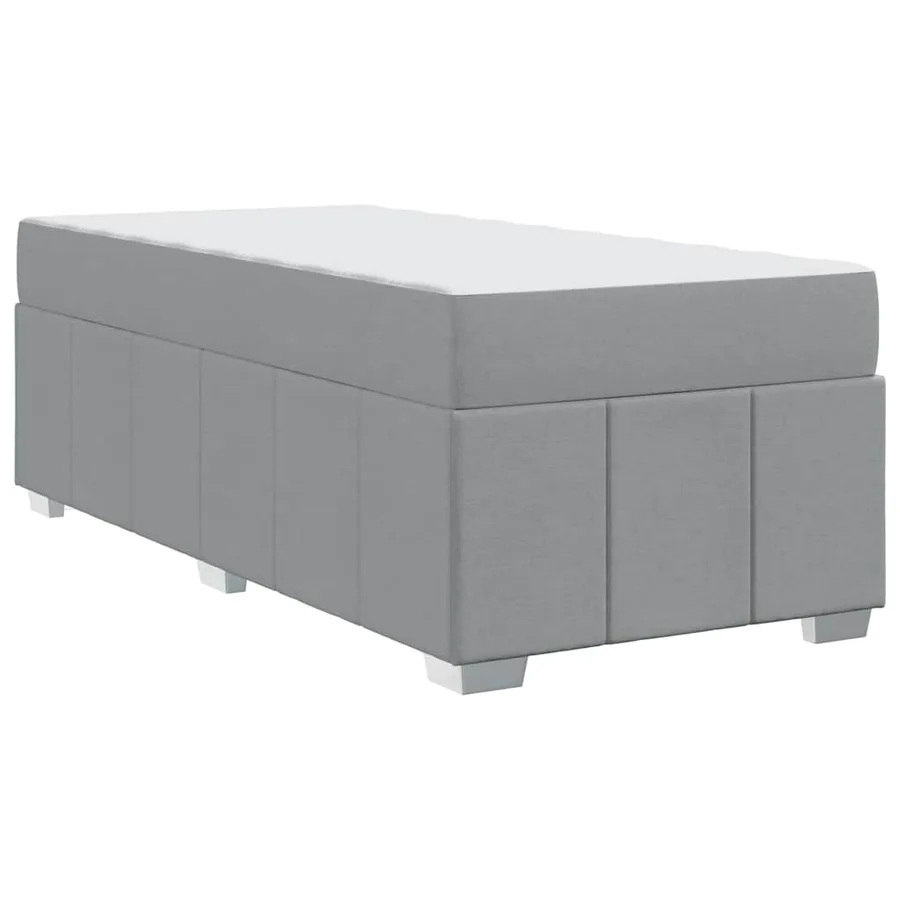 Cadre de lit avec matelas Gris clair 100 x 200 cm tissu - 9