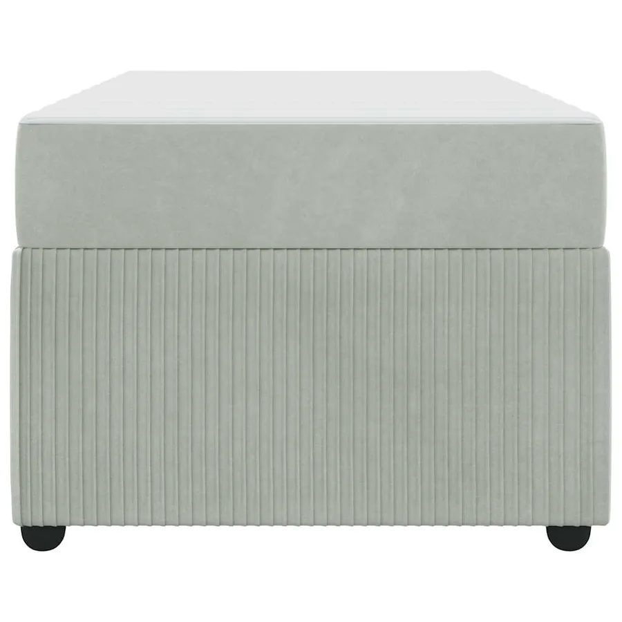 Cadre de lit avec matelas Gris clair 90 x 190 cm tissu - 7
