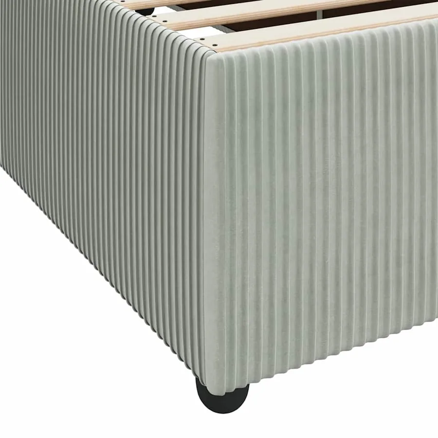Cadre de lit avec matelas Gris clair 90 x 190 cm tissu - 8