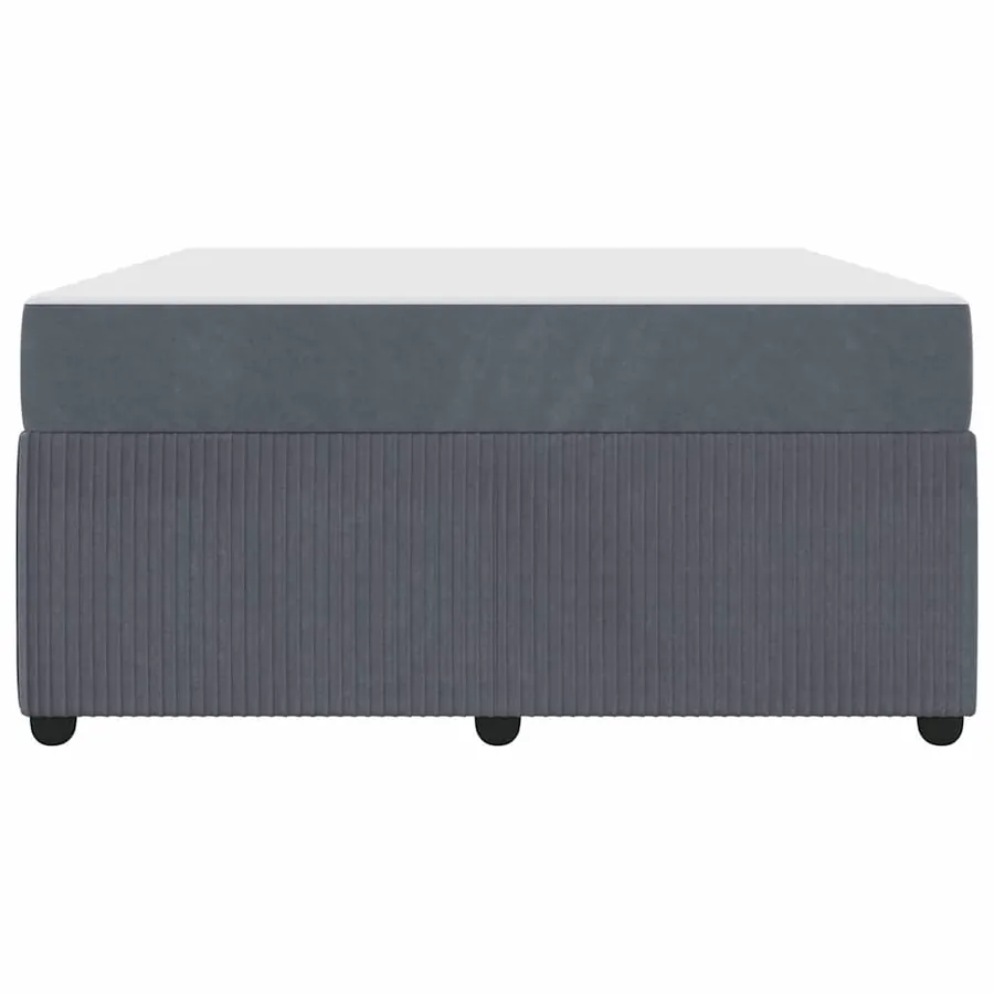 Cadre de lit avec matelas Gris foncé 160 x 200 cm tissu - 5