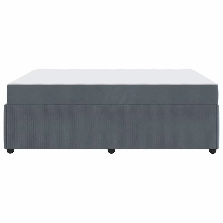 Cadre de lit avec matelas Gris foncé 160 x 200 cm tissu - 6
