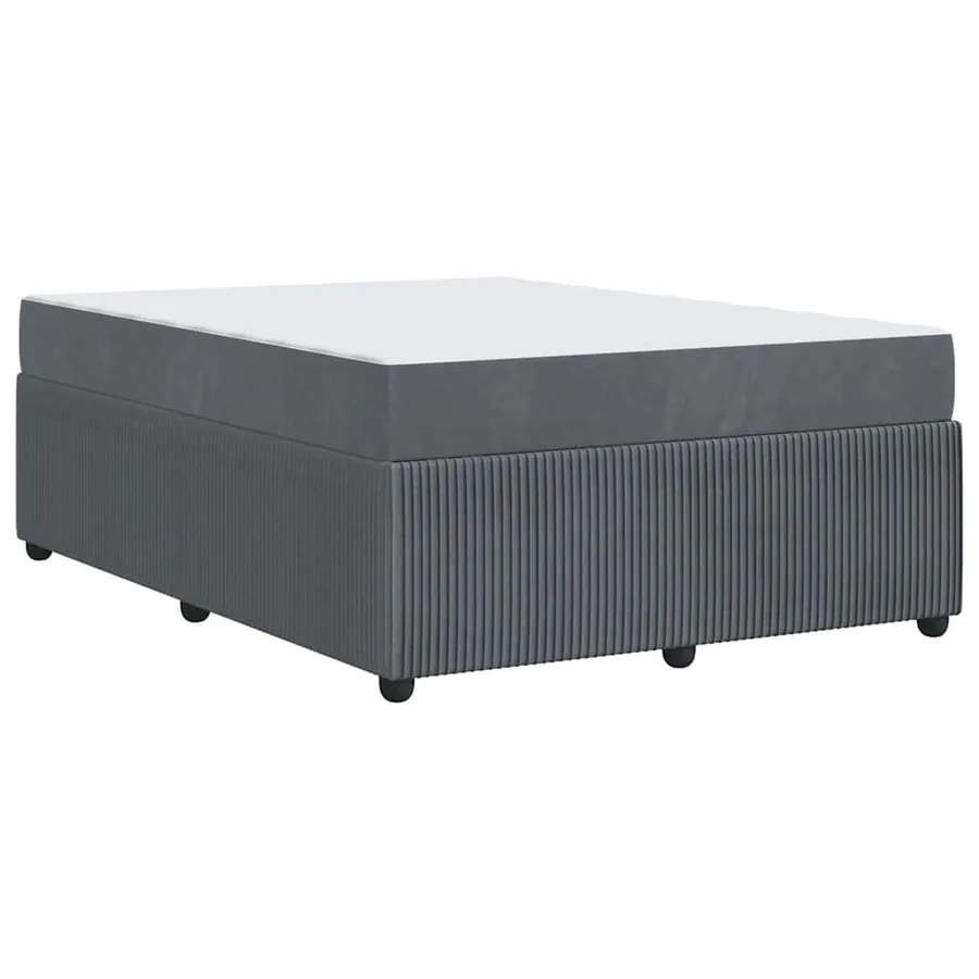 Cadre de lit avec matelas Gris foncé 160 x 200 cm tissu - 7