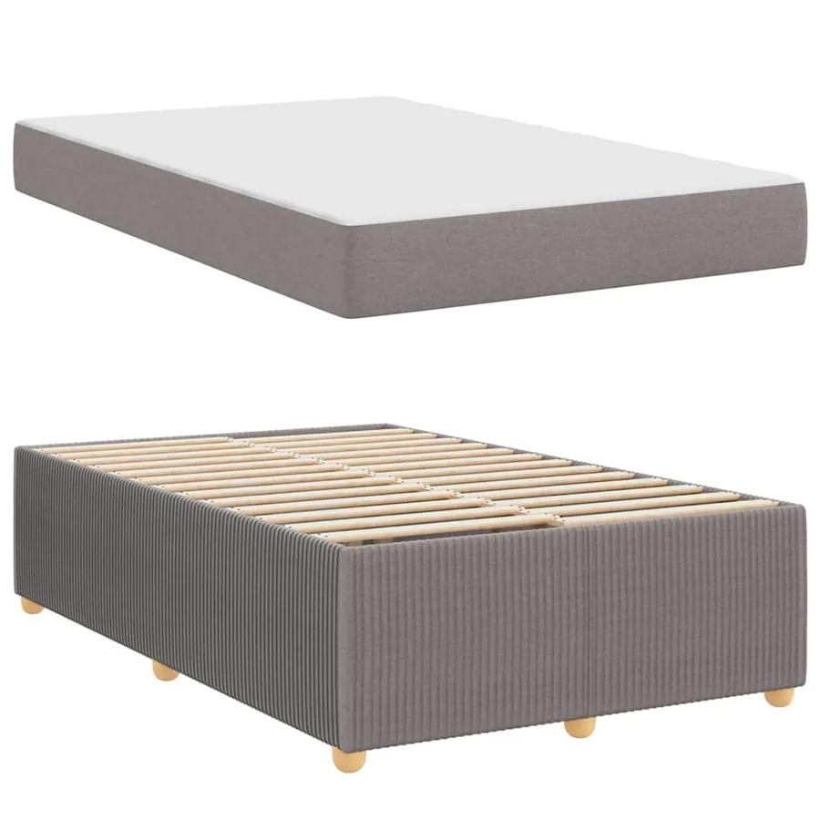 Cadre de lit avec matelas Taupe 120 x 200 cm tissu - 4