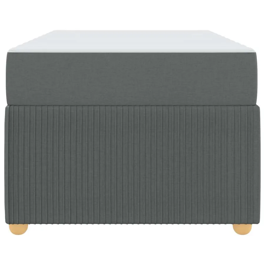 Cadre de lit avec matelas Gris foncé 80 x 200 cm tissu - 6