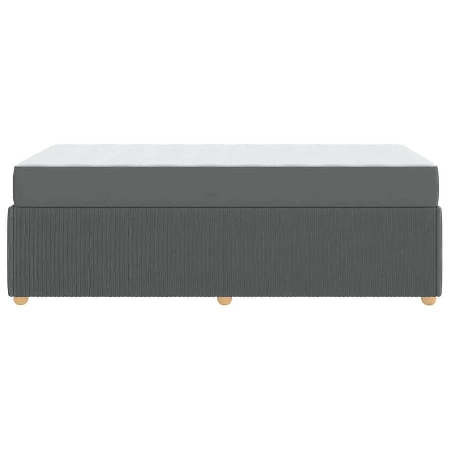 Cadre de lit avec matelas Gris foncé 80 x 200 cm tissu - 7