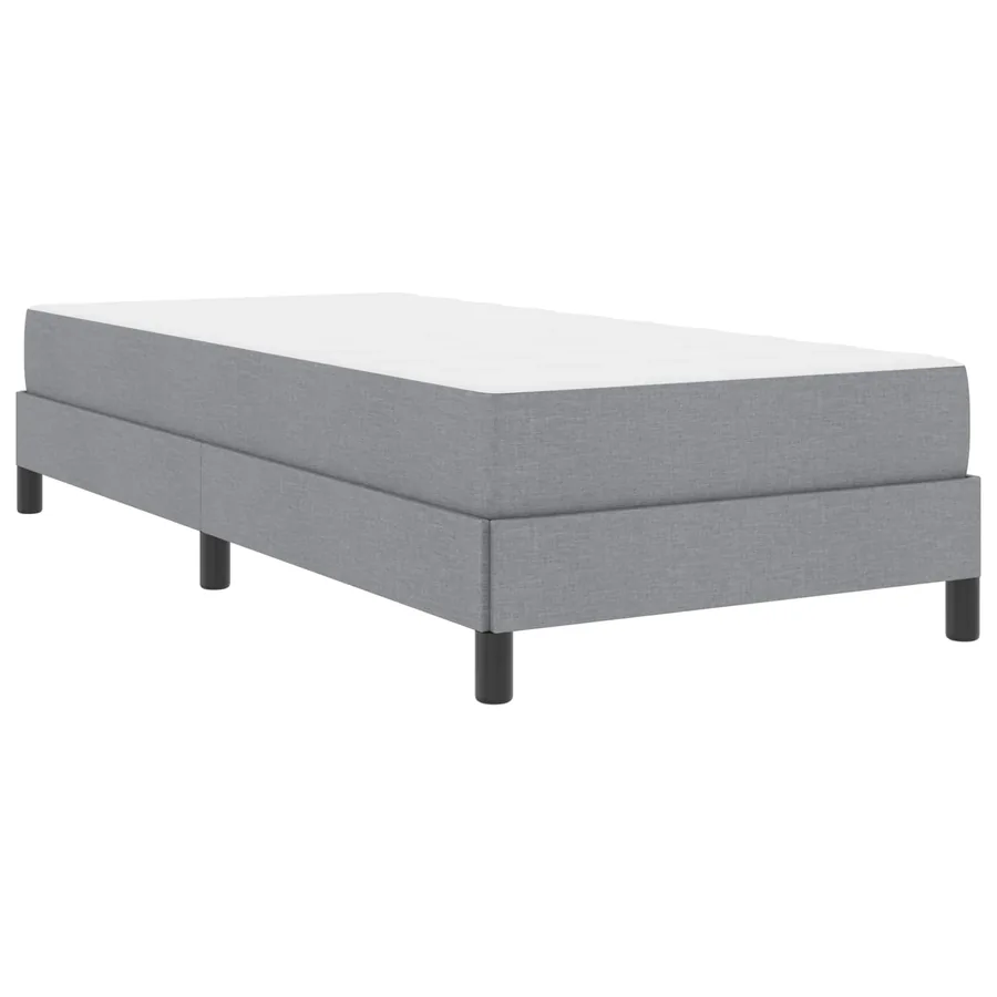 Lit à ressorts avec matelas Gris clair 90 x 200 cm tissu - 4