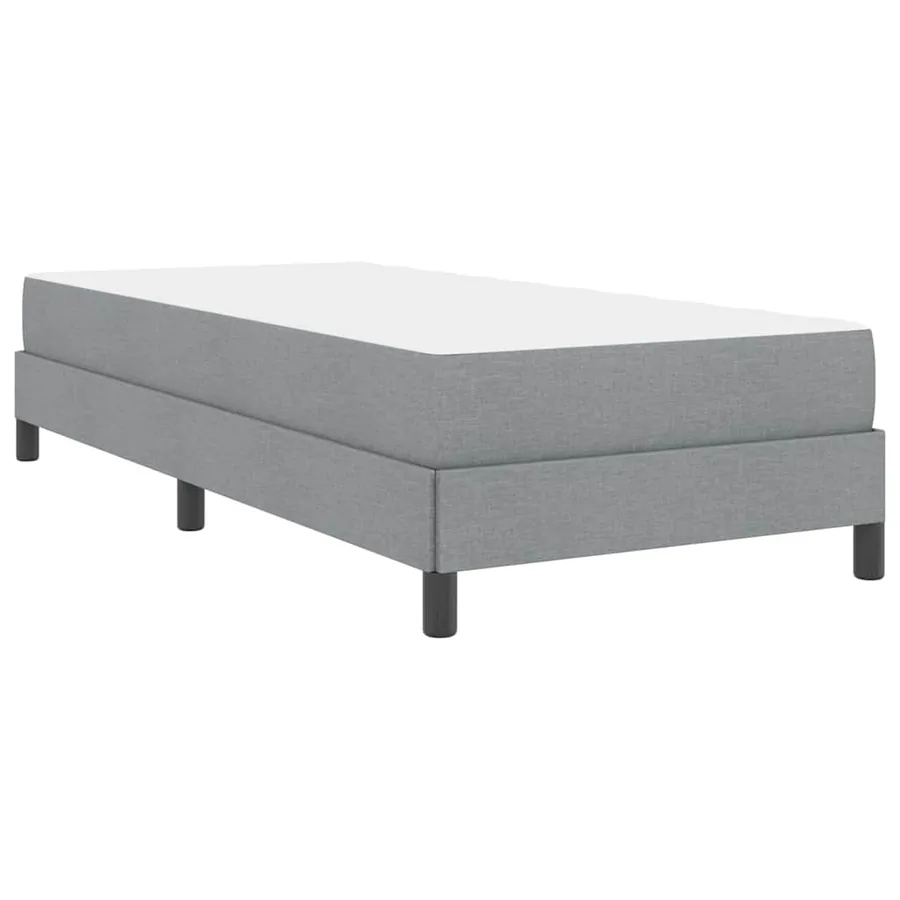 Lit à ressorts avec matelas Gris clair 90 x 200 cm tissu - 9