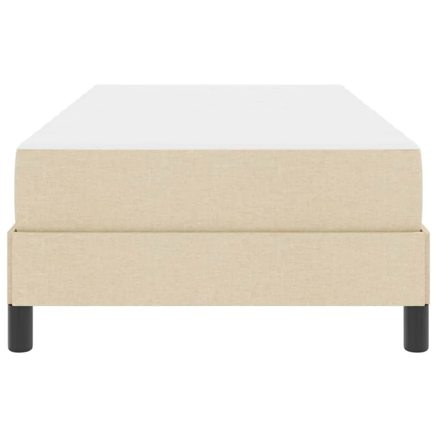 Lit à ressorts avec matelas Crème 100 x 200 cm tissu - 7