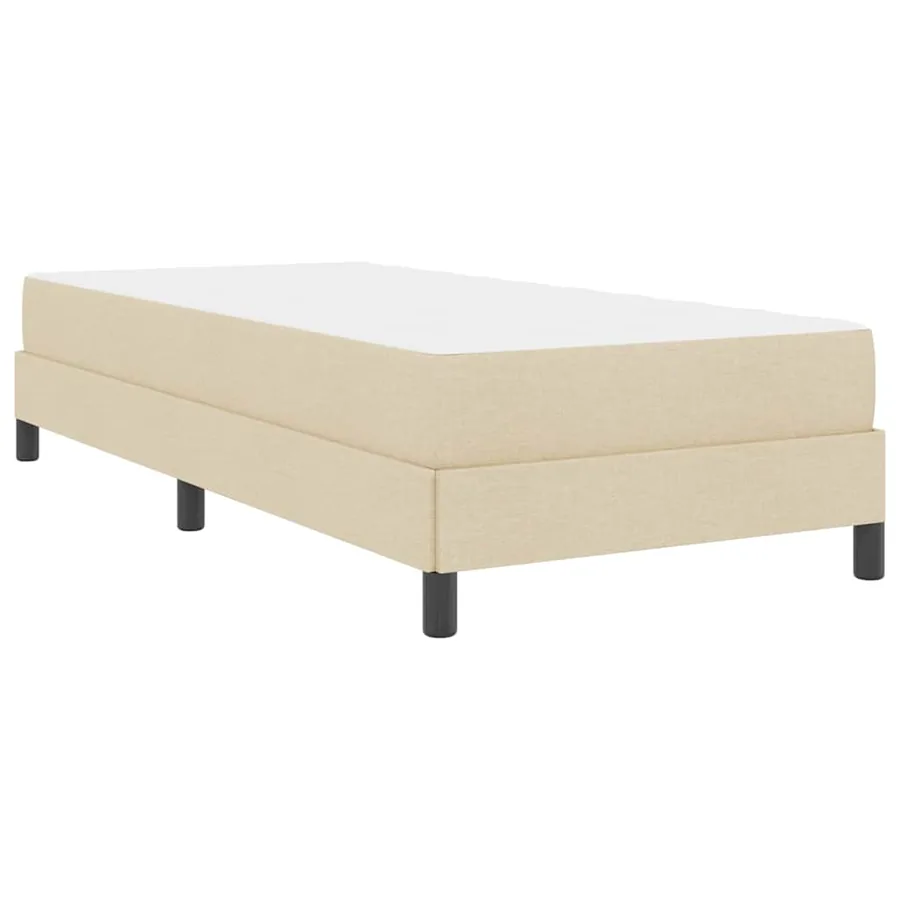 Lit à ressorts avec matelas Crème 100 x 200 cm tissu - 9