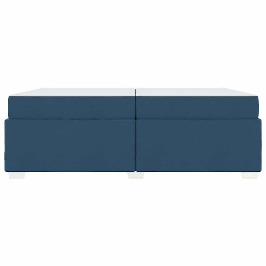 Cadre de lit avec matelas Bleu 200 x 200 cm tissu - 5