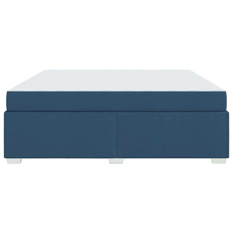 Cadre de lit avec matelas Bleu 200 x 200 cm tissu - 6