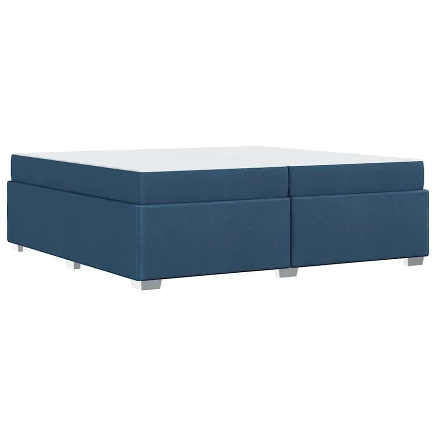 Cadre de lit avec matelas Bleu 200 x 200 cm tissu - 7
