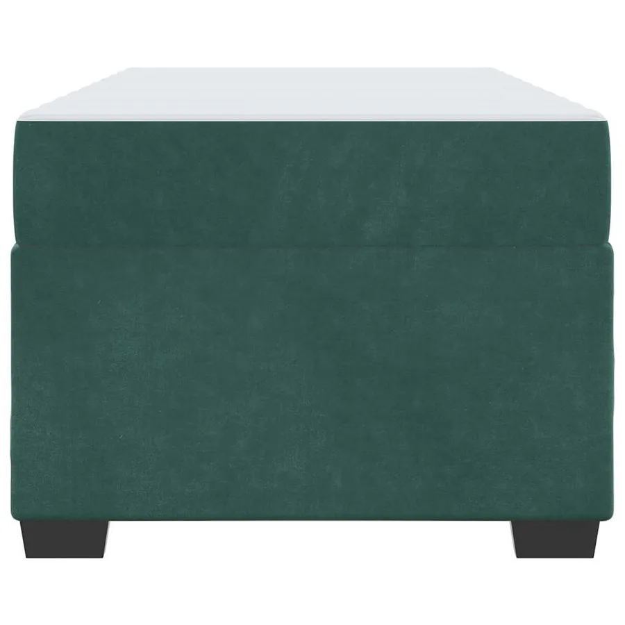 Cadre de lit avec matelas Vert foncé 90 x 190 cm tissu - 5